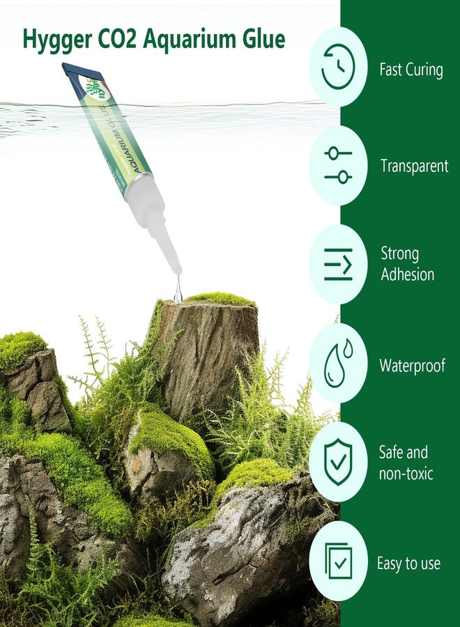 Hygger CO2 3 PCS Aquarium Glue, Clear Reef Glue for Plants, Rocks, Moss, Coral, Stone, and Wood, Suitable for Freshwater and Saltwater Aquascaping - Image 2