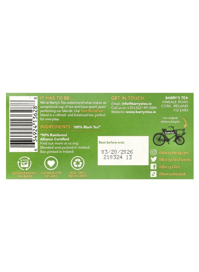 Barry's Tea, Irish Breakfast Tea, 40 Tea Bags, 4.4 oz (125 g) - Image 2