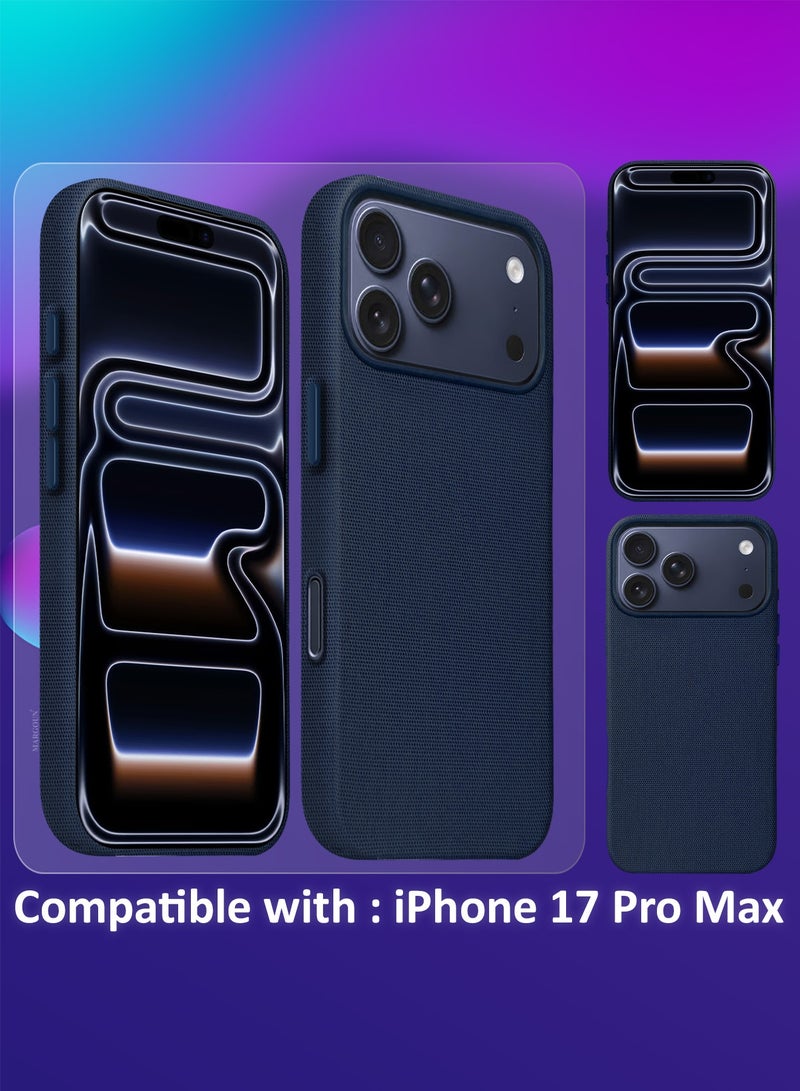 CATANES Tech Woven Case Cover for iPhone 17 Pro Max – Slim Protective Textured Back Case - Deep Blue - Image 4