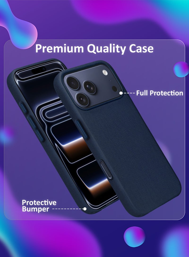CATANES Tech Woven Case Cover for iPhone 17 Pro Max – Slim Protective Textured Back Case - Deep Blue - Image 2