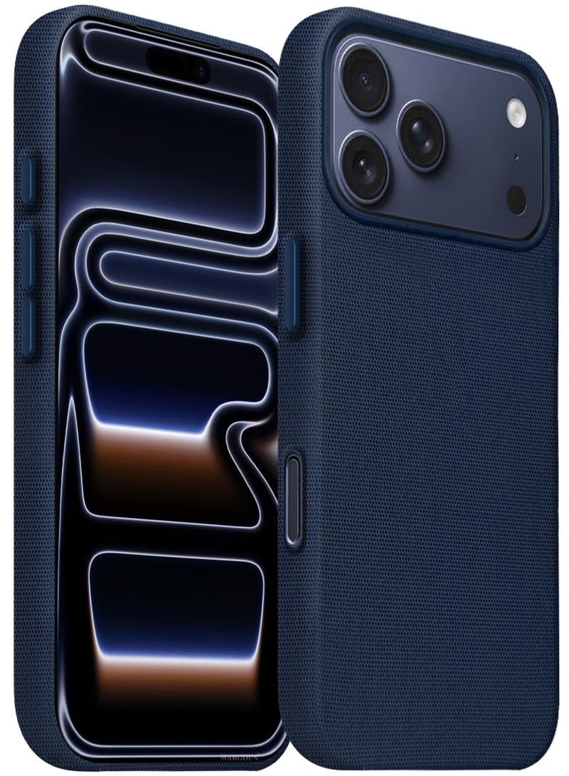 CATANES Tech Woven Case Cover for iPhone 17 Pro Max – Slim Protective Textured Back Case - Deep Blue - Image 1
