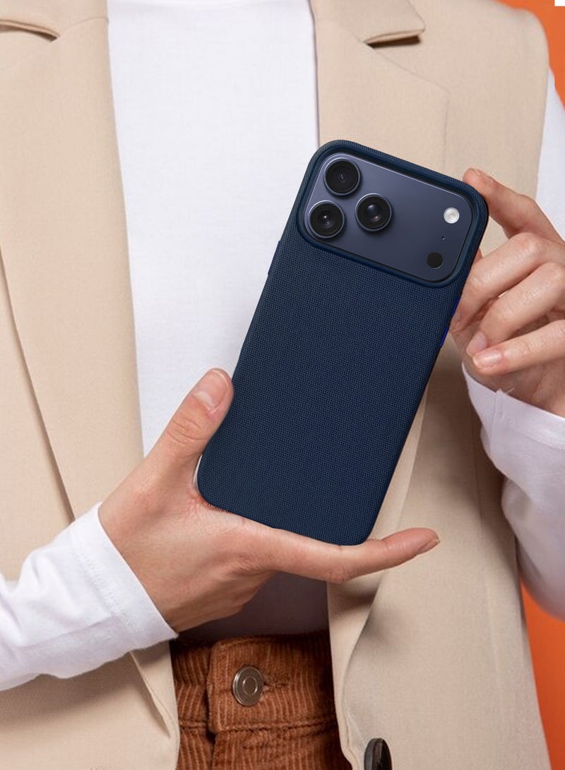 CATANES Tech Woven Case Cover for iPhone 17 Pro Max – Slim Protective Textured Back Case - Deep Blue - Image 5