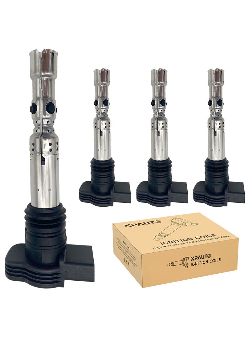 NPAUTO NPAUTO Ignition Coil Pack compatible with 1.8 1.8T Audi A4 A6 TT Turbo Quattro, VW Beetle Golf Jetta Passat 2001 2002 2003 2004 2005 2006, Set of 4  - Image 1