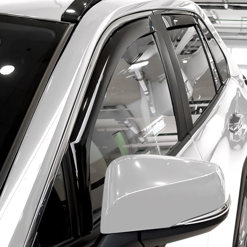 CLIM ART In-Channel Rain Guards for Toyota RAV4 2019-2023 - Dark Smoke Window Deflectors (4pcs) - Image 2