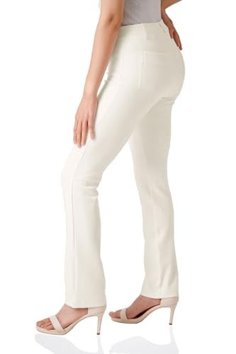 YogipaceBelt LoopsPetite Womens Straight Leg Yoga Dress Pant Work Pants Commute Office Slacks29CreamSize XS - Image 3