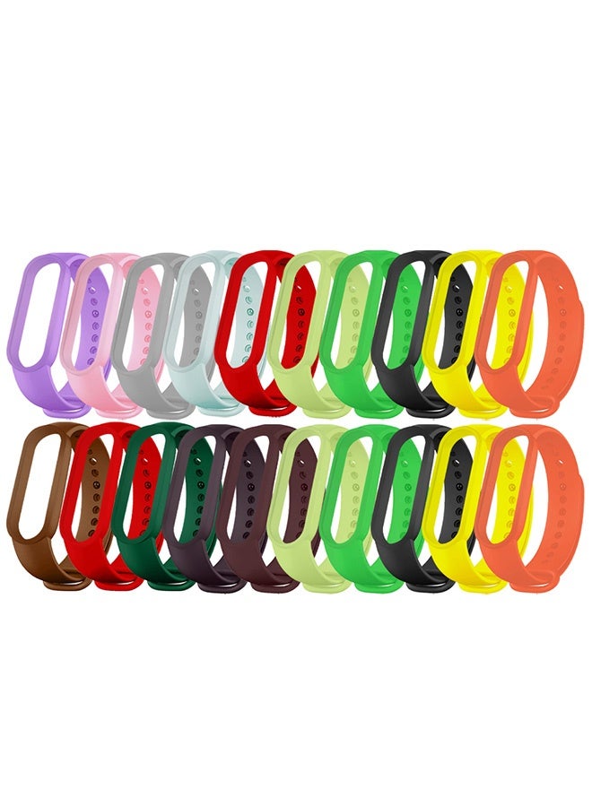 20 Pieces of Strap Band for Xiaomi Mi Band 6 Mi Band 5 - Silicone Watch band Replacement Band
