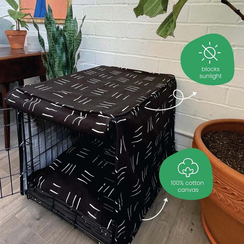 Molly Mutt Rocketman Dog Crate Cover, 100% Cotton Canvas Cover with 2 Roll-Up Panels, Ideal for Dog or Cat Crate, Durable, Washable, and Free of Harmful Chemicals, 42" x 28" x 31" - Image 4