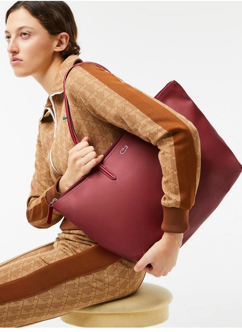 LACOSTE Lacoste bag Women's L12.12 Concept Fashion Versatile Large Capacity Large Size Zipper Handheld Shoulder Bag Tote Bag Large Claret 45cm * 30cm * 12cm  - Image 2