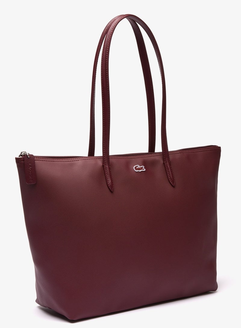 LACOSTE Lacoste bag Women's L12.12 Concept Fashion Versatile Large Capacity Large Size Zipper Handheld Shoulder Bag Tote Bag Large Claret 45cm * 30cm * 12cm  - Image 5