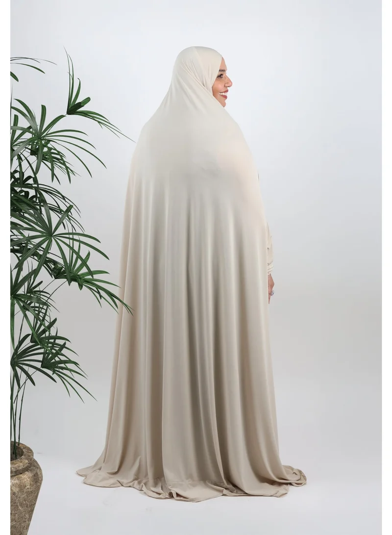 Jameela  Modest Cream Lycra fabric breathable prayer dress for Women | Best Price UAE