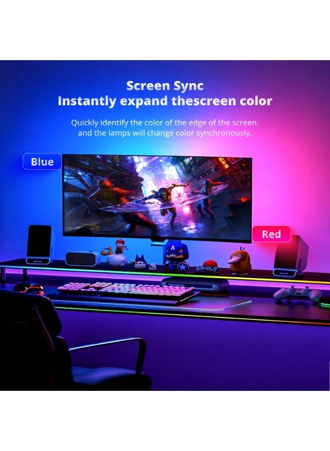 Noorly Gaming Monitor Led Backlights, LED Strip Light Sync with Screen & Music, RGBIC Light Bar Behind Monitor for Immersive Gaming and Movies, Compatible with PC or Mac 24 Inch - Image 2