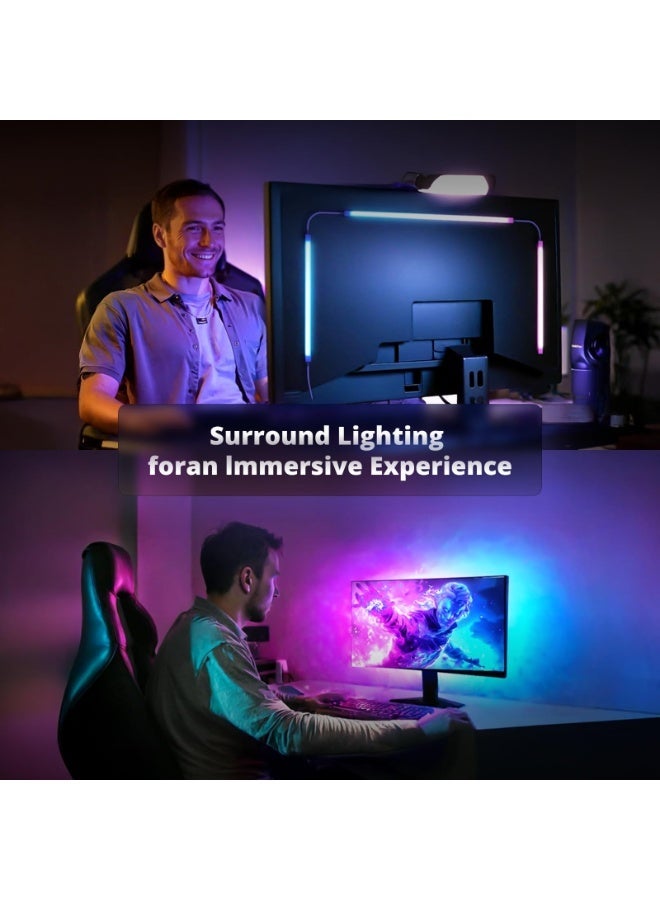 Noorly Gaming Monitor Led Backlights, LED Strip Light Sync with Screen & Music, RGBIC Light Bar Behind Monitor for Immersive Gaming and Movies, Compatible with PC or Mac 24 Inch - Image 4