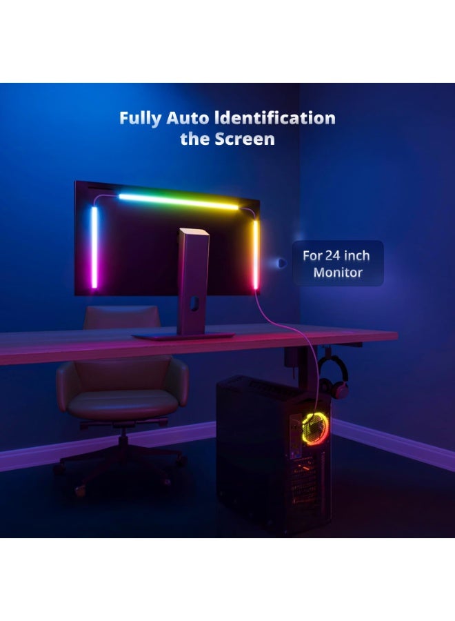 Noorly Gaming Monitor Led Backlights, LED Strip Light Sync with Screen & Music, RGBIC Light Bar Behind Monitor for Immersive Gaming and Movies, Compatible with PC or Mac 24 Inch - Image 3