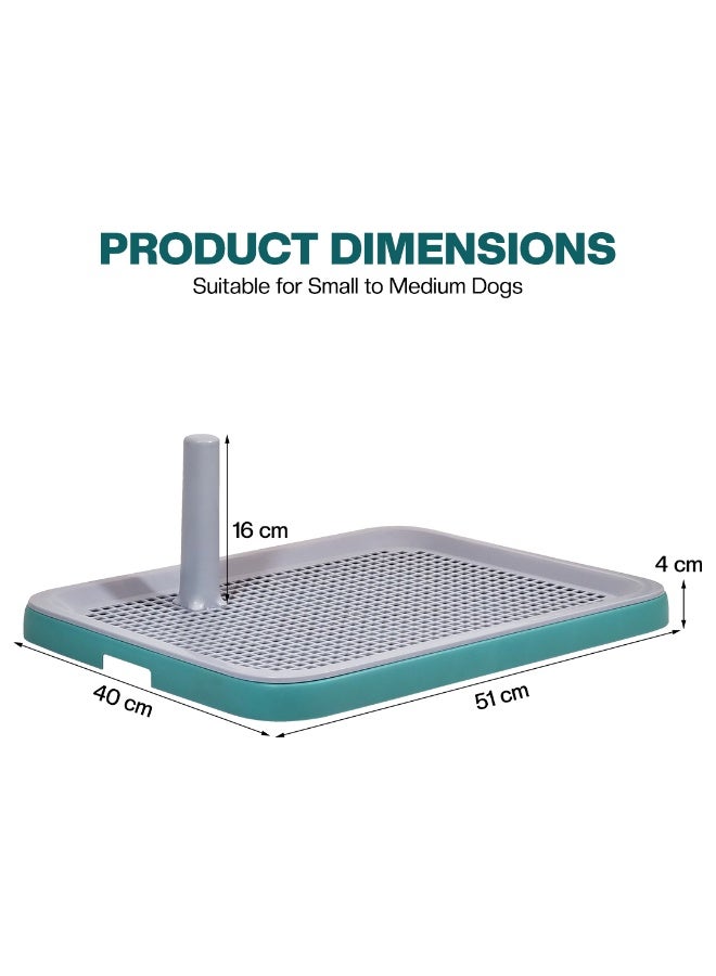 أن ان سي بيتس صينية تدريب الكلاب على استخدام المرحاض للكلاب الصغيرة والمتوسطة، حامل بلاستيكي لوسادة التبول للكلاب مع عمود دليل التبول، تصميم شبكي، وتصميم محمول، مثالي للاستخدام الداخلي/الخارجي، 51 سم (أخضر) - Image 2