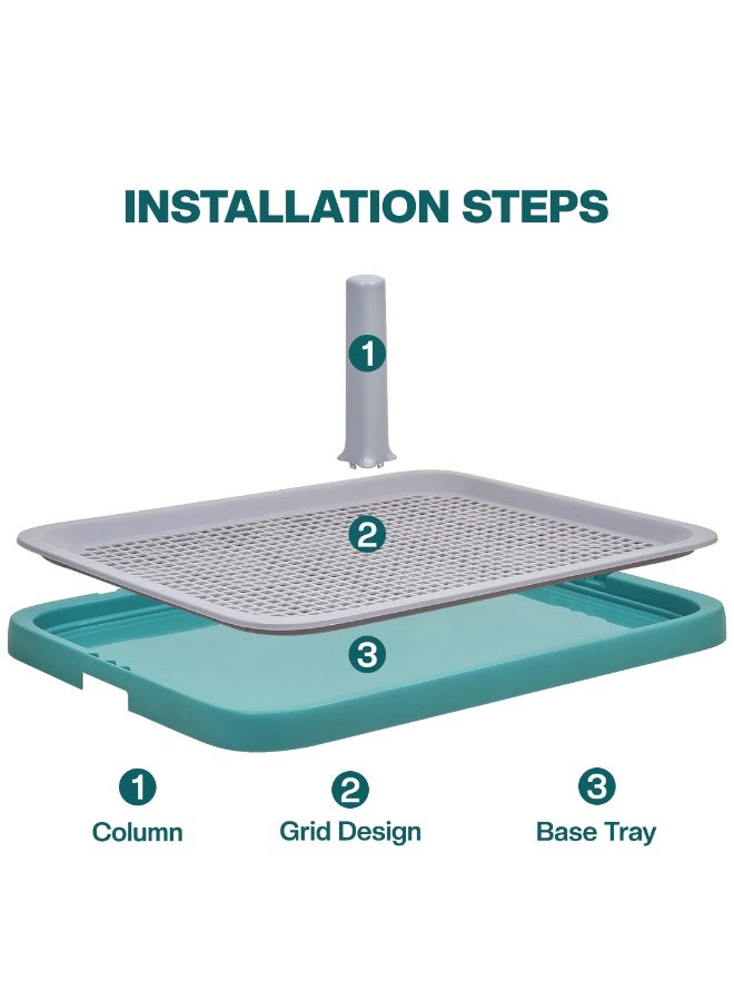 أن ان سي بيتس صينية تدريب الكلاب على استخدام المرحاض للكلاب الصغيرة والمتوسطة، حامل بلاستيكي لوسادة التبول للكلاب مع عمود دليل التبول، تصميم شبكي، وتصميم محمول، مثالي للاستخدام الداخلي/الخارجي، 51 سم (أخضر) - Image 4