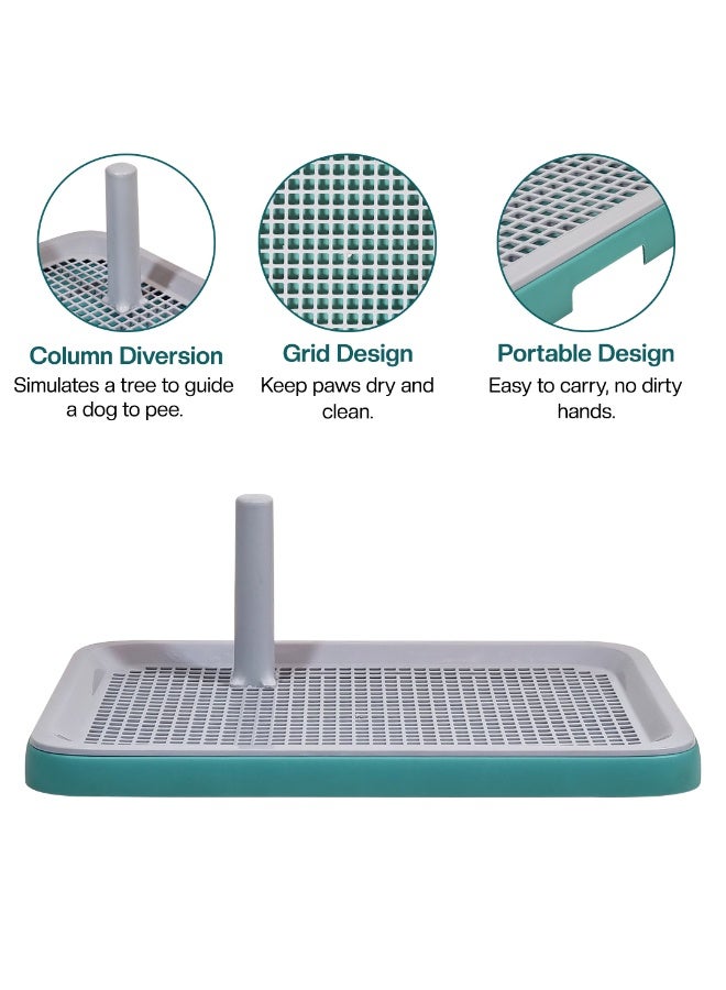 أن ان سي بيتس صينية تدريب الكلاب على استخدام المرحاض للكلاب الصغيرة والمتوسطة، حامل بلاستيكي لوسادة التبول للكلاب مع عمود دليل التبول، تصميم شبكي، وتصميم محمول، مثالي للاستخدام الداخلي/الخارجي، 51 سم (أخضر) - Image 3