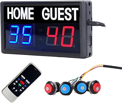 BTBSIGN Score Keeper Portable Led Digital Electronic Scoreboard with Remote for Sports Games Volleyball Table Tennis Baseball Basketball Scoreboards Home Guest (1.8inch) - Image 1