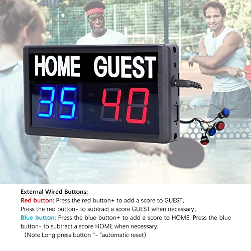 BTBSIGN Score Keeper Portable Led Digital Electronic Scoreboard with Remote for Sports Games Volleyball Table Tennis Baseball Basketball Scoreboards Home Guest (1.8inch) - Image 3