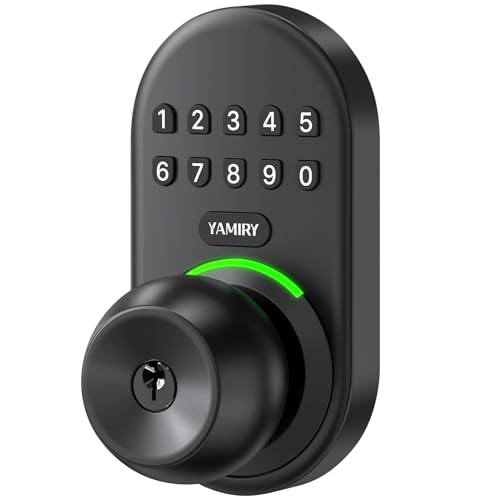 Yamiry Keypad Smart Door Knob Lock, Yamiry Keyless Entry Digital Lock with Handle, Electronic Code Knob for Front Door, Easy Installation - Image 1