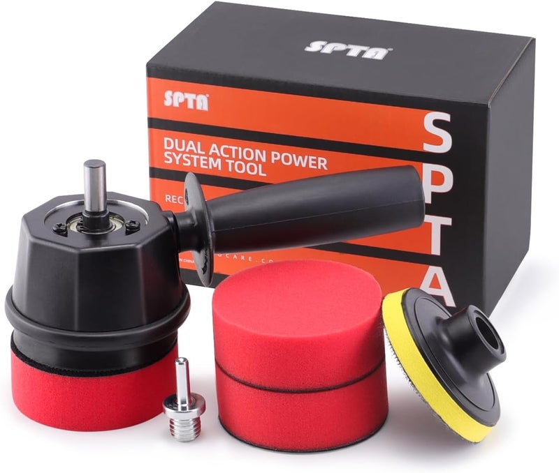 SPTA أداة نظام الطاقة المزدوج SPTA مع 3 وسادات تلميع لمثقاب لاسلكي - تلميع السيارات، التلميع، الشمع، والتجميع - Image 1