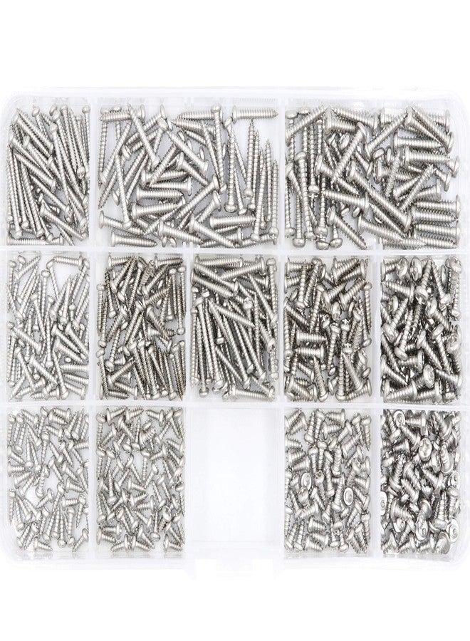 LBY 600pcs M2 M2.2 M2.6 M3 Philips Pan Head Self-Tapping Sheetmetal Screw Assortment Kit, 12 Sizes, 304 Stainless Steel - Image 3