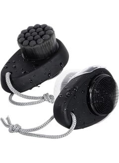 MOXO 2  Facial Cleansing Brush 2 in 1 for Face Exfoliation Brush Silic Face Scrubber for Men Bamboo Microfiber Face Scrub BrushSuitable for Pore Deep Cleansing  - Image 1