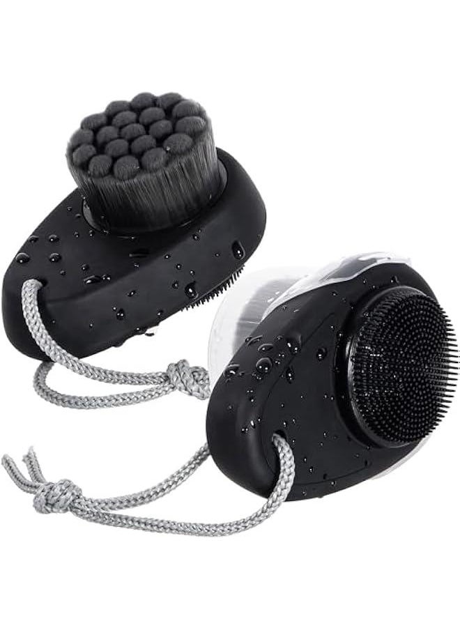 MOXO 2  Facial Cleansing Brush 2 in 1 for Face Exfoliation Brush Silic Face Scrubber for Men Bamboo Microfiber Face Scrub BrushSuitable for Pore Deep Cleansing  - Image 1
