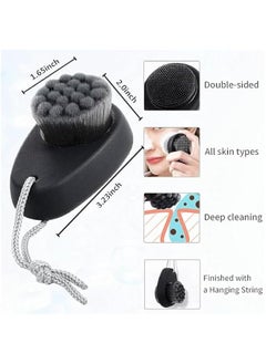 MOXO 2  Facial Cleansing Brush 2 in 1 for Face Exfoliation Brush Silic Face Scrubber for Men Bamboo Microfiber Face Scrub BrushSuitable for Pore Deep Cleansing  - Image 2