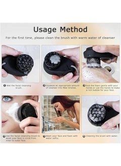 MOXO 2  Facial Cleansing Brush 2 in 1 for Face Exfoliation Brush Silic Face Scrubber for Men Bamboo Microfiber Face Scrub BrushSuitable for Pore Deep Cleansing  - Image 5