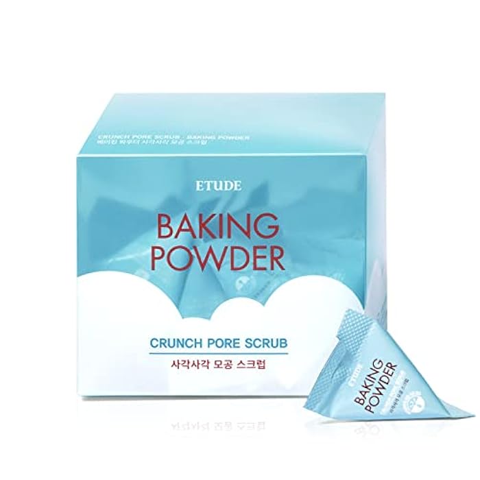 ETUDE Baking Powder Crunch Pore Scrub (0.25 Fl Oz x 24 Pouches), Facial Scrub, 43.5% Baking Powder for Deep Cleansing, Gentle Exfoliation, Cooling Effect, Hydrating, Korean Skin Care, Beauty - Image 1