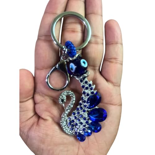 GJ Premium Turkish Evil Eye Keychain - Blue & Silver | Gender-Inclusive Design, Metal, Ideal Gift (Peacockblue, Peacockblue) - Image 2