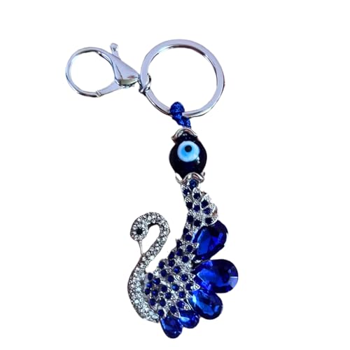 GJ Premium Turkish Evil Eye Keychain - Blue & Silver | Gender-Inclusive Design, Metal, Ideal Gift (Peacockblue, Peacockblue) - Image 3