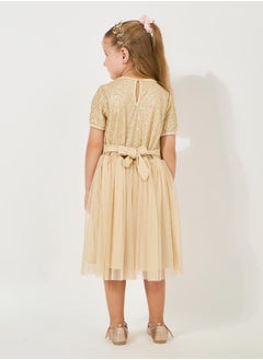 Styli Sequined Mesh Insert Dress  - Image 4