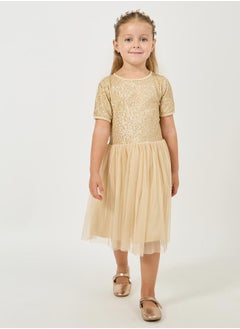 Styli Sequined Mesh Insert Dress  - Image 1