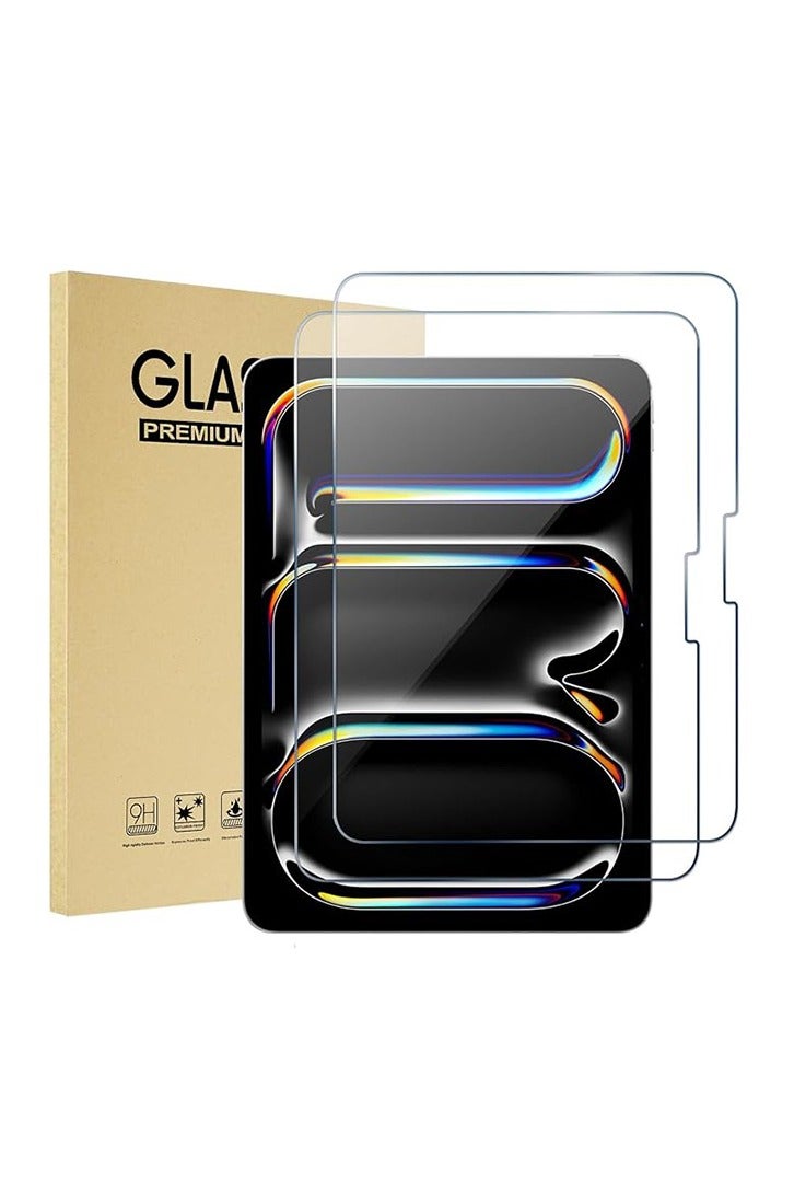 2 Pcs iPad Pro 11-Inch (M4) 2024 Screen Protector, 9H Tempered Glass Screen Protector for iPad Pro 11-Inch (M4) 2024, Full Coverage Bubble-Free Tempered Film, Anti-Scratch Film - Image 1