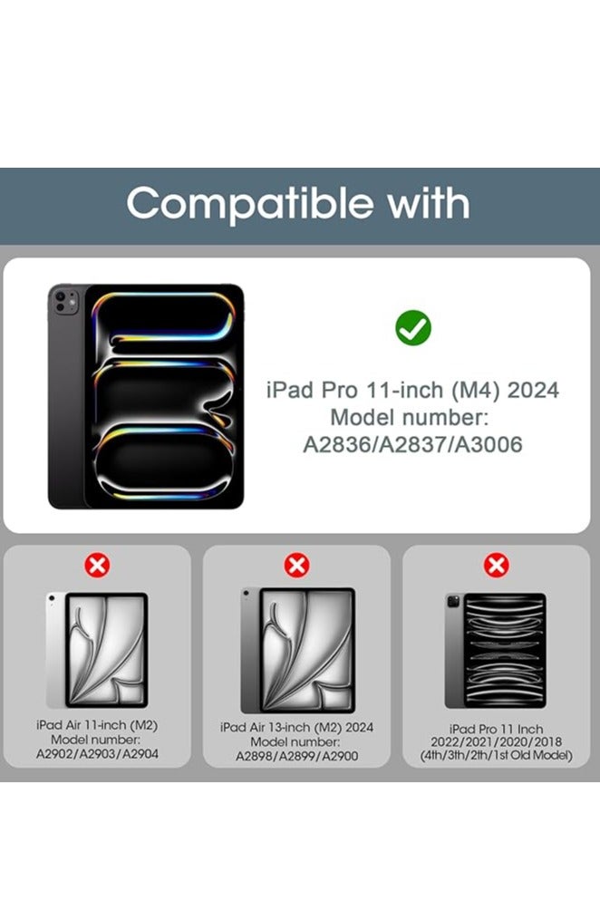 2 Pcs iPad Pro 11-Inch (M4) 2024 Screen Protector, 9H Tempered Glass Screen Protector for iPad Pro 11-Inch (M4) 2024, Full Coverage Bubble-Free Tempered Film, Anti-Scratch Film - Image 2