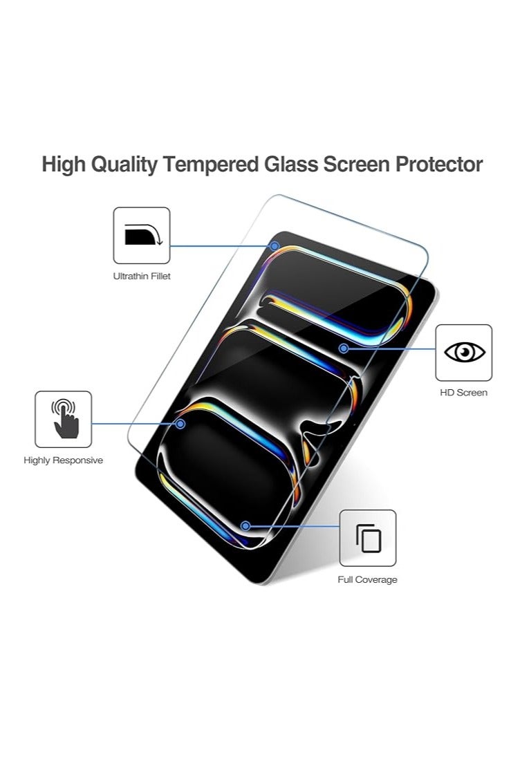 2 Pcs iPad Pro 11-Inch (M4) 2024 Screen Protector, 9H Tempered Glass Screen Protector for iPad Pro 11-Inch (M4) 2024, Full Coverage Bubble-Free Tempered Film, Anti-Scratch Film - Image 4