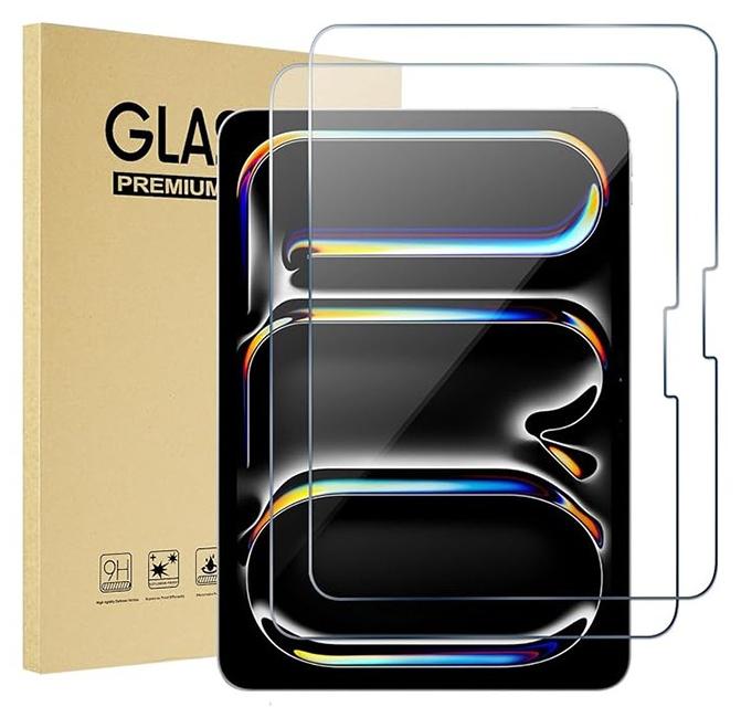 2 Pcs iPad Pro 11-Inch (M4) 2024 Screen Protector, 9H Tempered Glass Screen Protector for iPad Pro 11-Inch (M4) 2024, Full Coverage Bubble-Free Tempered Film, Anti-Scratch Film - Image 1