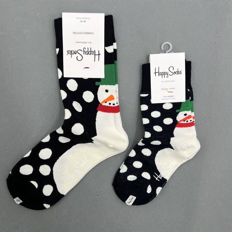 Happysocks Christmas Parent-Child Socks Mother Children Same Socks Boys And Girls Baby Socks New - Image 5