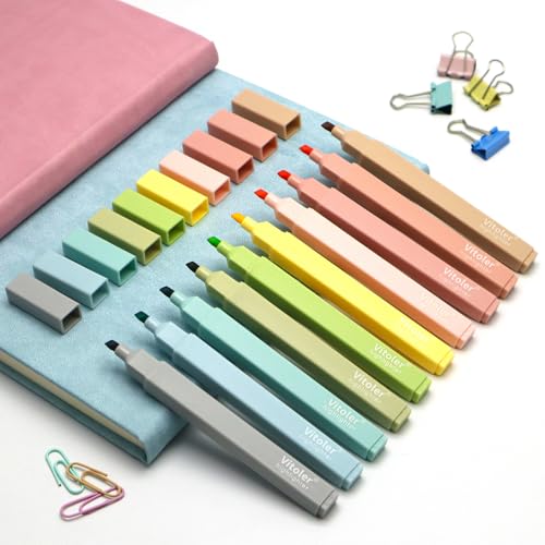 Vitoler Bible Highlighters with Soft Chisel Tip,10Pcs,Aesthetic No Bleed Dry Fast Easy to Hold, Bible Highlighters,Cute Highlighter for School Office Supplies - Image 5