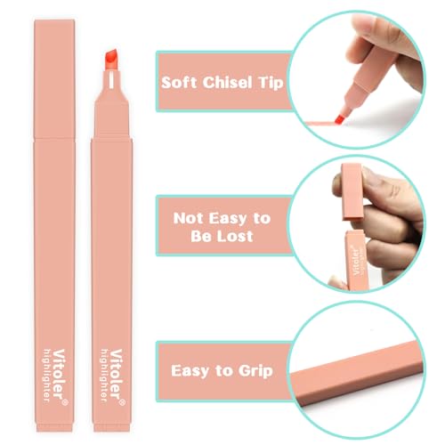 Vitoler Bible Highlighters with Soft Chisel Tip,10Pcs,Aesthetic No Bleed Dry Fast Easy to Hold, Bible Highlighters,Cute Highlighter for School Office Supplies - Image 3