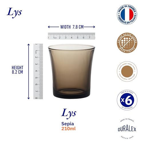 Duralex LYS Creole Tumbler 210 ML 6 Pcs (1011CB), Transparent, Medium - Image 3