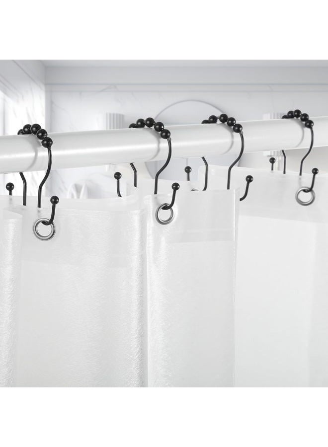 Goowin Shower Curtain Hooks, 12 Pcs Shower Curtain Rings, Stainless Steel Black Shower Curtain Hooks, Shower Curtain Rings Rust Proof, Smooth Sliding Anti-Drop Double Shower Rings for Curtain (Black) - Image 5