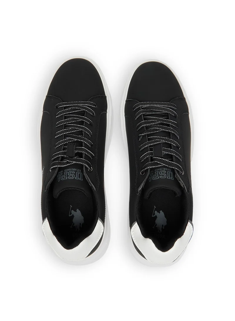 U.S. Polo Assn. Men's Black Low-Top Sneakers - Modern Style with Lace-Up Design and Comfort Cushioned Sole for Everyday Wear