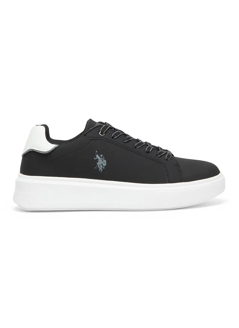 U.S. Polo Assn. Men's Black Low-Top Sneakers - Modern Style with Lace-Up Design and Comfort Cushioned Sole for Everyday Wear