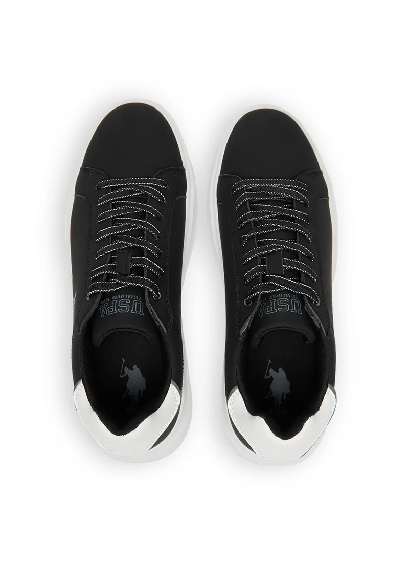U.S. Polo Assn. Men's Black Low-Top Sneakers - Modern Style with Lace-Up Design and Comfort Cushioned Sole for Everyday Wear