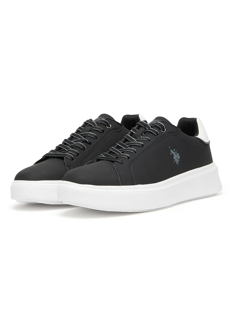 U.S. Polo Assn. Men's Black Low-Top Sneakers - Modern Style with Lace-Up Design and Comfort Cushioned Sole for Everyday Wear