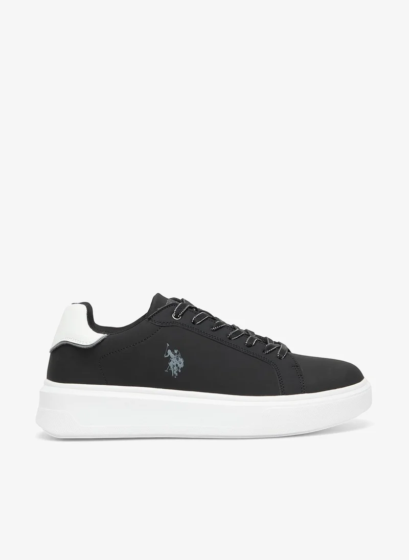 Men's Black Low-Top Sneakers - Modern Style with Lace-Up Design Shoes and Comfort Cushioned Sole for Everyday Wear