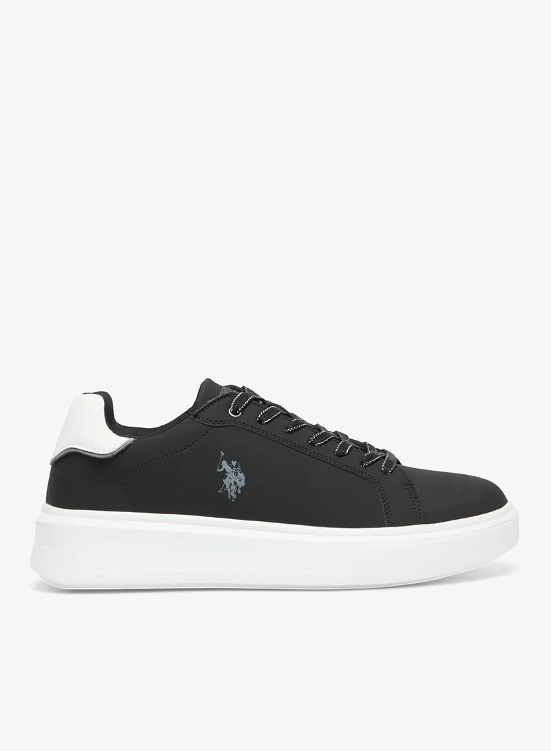 U.S. Polo Assn. Men's Black Low-Top Sneakers - Modern Style with Lace-Up Design Shoes and Comfort Cushioned Sole for Everyday Wear