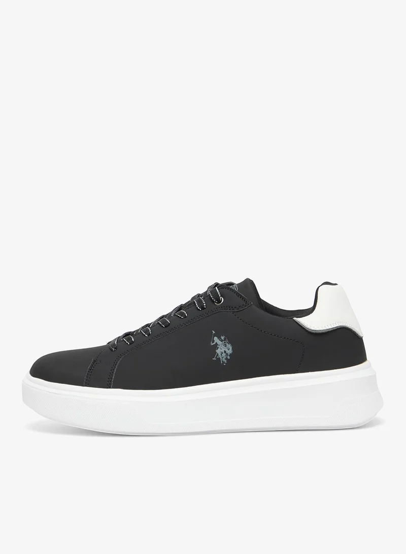 U.S. Polo Assn. Black Men's Black Low-Top Sneakers - Modern Style with Lace-Up Design Shoes and Comfort Cushioned Sole for Everyday Wear for Men | Best Price UAE